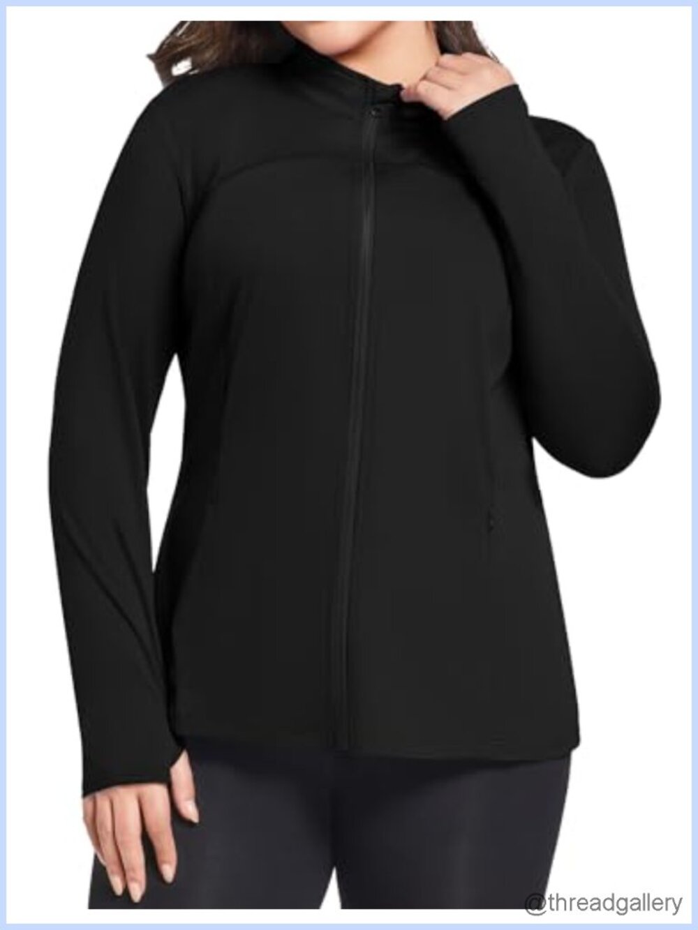 Plus Size Women's Full Zip Athletic Running Jacket Lightweight Workout Thumb